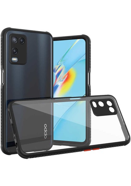 Oppo A54 Kılıf Kamera ve Köşe Korumalı Aircolor Kapak - Siyah