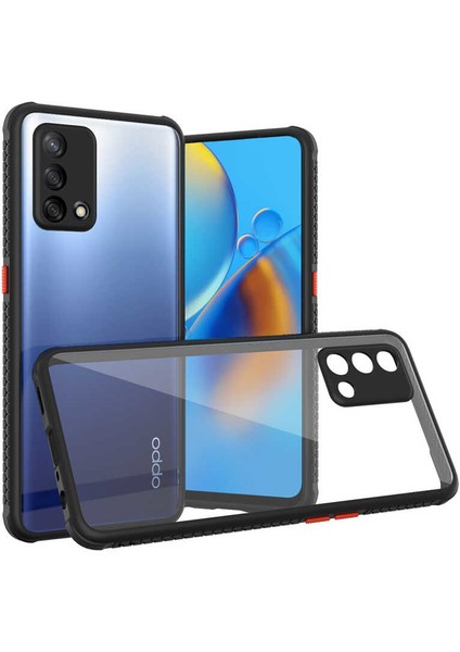Oppo A74 Kılıf Kamera ve Köşe Korumalı Aircolor Kapak - Siyah