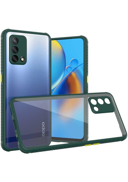 Oppo A74 Kılıf Kamera ve Köşe Korumalı Aircolor Kapak - Yeşil