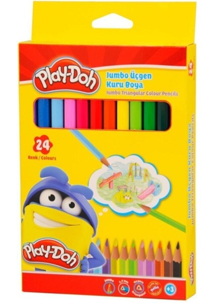 Play Doh Jumbo Üçgen Kuru Boya 12 Renk