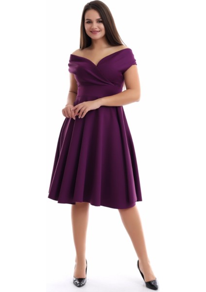 Mürdüm Kayık Yaka Elbise F107 fiyatları