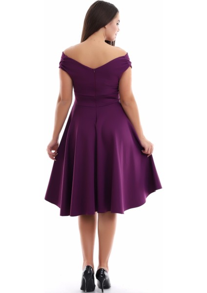 Mürdüm Kayık Yaka Elbise F107 indirimleri