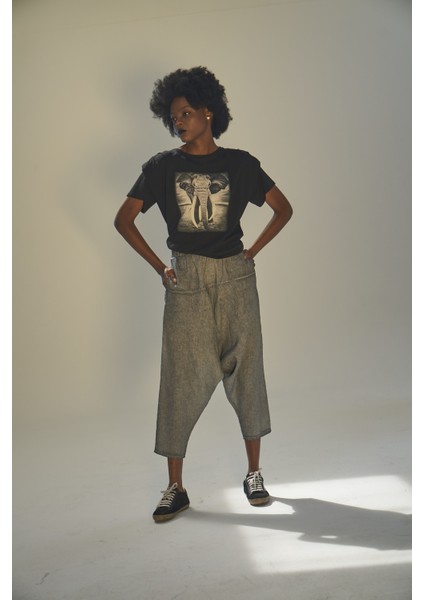 Yüksek Kalite %100 Pamuk Omuzları Vatkalı Kadın Tişört, Dijital Fil Baskılı Tshirt fırsatları