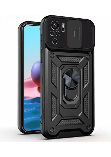 Kızaklı Tank Kılıf Xiaomi Redmi Note 10 Siyah