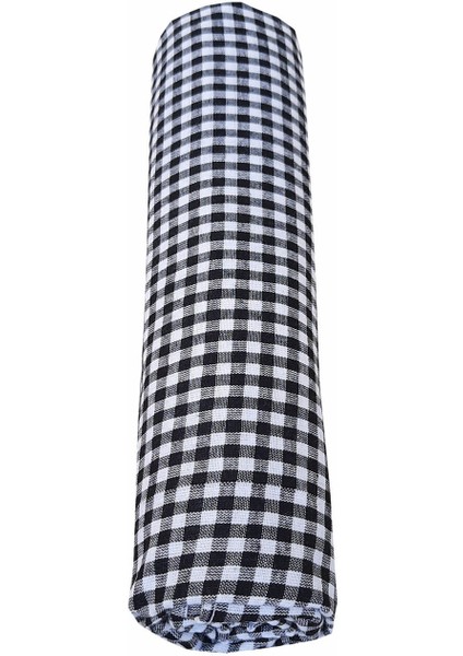 Yer Sofra Bezi Piknik Masa Örtüsü Zefir Kare Desen 170 x 170 cm. Siyah