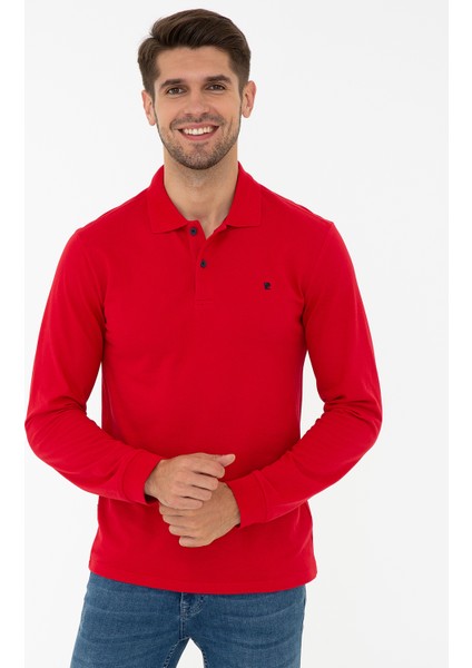 Erkek Kırmızı Slim Fit Basic Sweatshirt 50247253-VR030