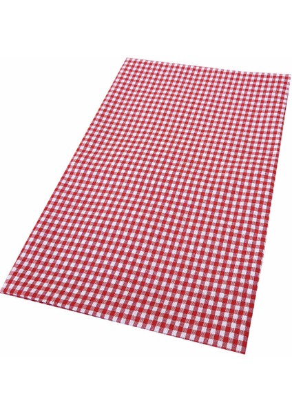 Yer Sofra Bezi Piknik Masa Örtüsü Zefir Kare Desen 170 x 170 cm. Kırmızı