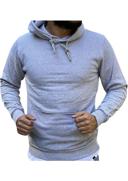 Kapüşonlu Kanguru Cep Içi Komple Polar Pamuk Outdoor Erkek Sweatshirt