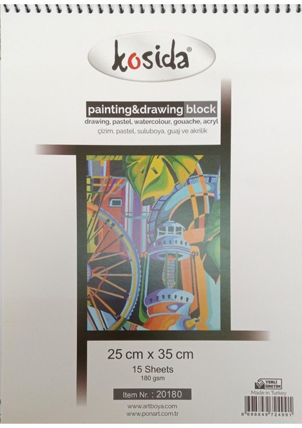 Painting Drawing Blok 25X35 cm 15 Yaprak KHM-20-180 Dokulu