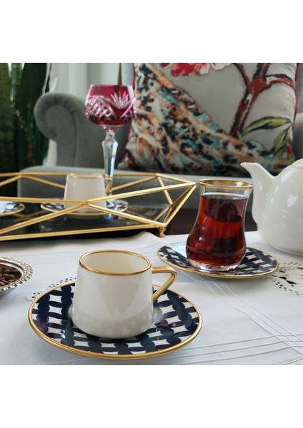 18 Parça Yaldızlı Kahve Çay Seti Regna Home