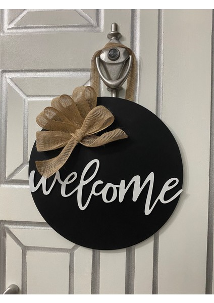 Welcome Siyah Hediyelik Kapı Süsü Hb 42
