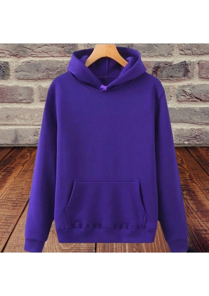 Kapüşonlu 3 Iplik Kalın Kanguru Cep Içi Komple Polar Kadın Sweatshirt