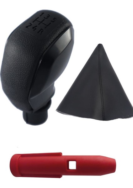 Cıtroen C2 - C3 - C4 - C5 Spor Vites Topuzu Siyah C4 Düz Tip Vites Topuzu + Körüğü