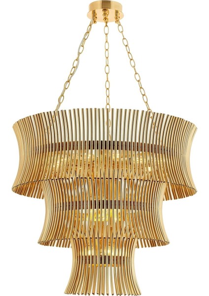 AV-60309-S65 Sarı Kaplama Modern Avize E14 Metal 65cm