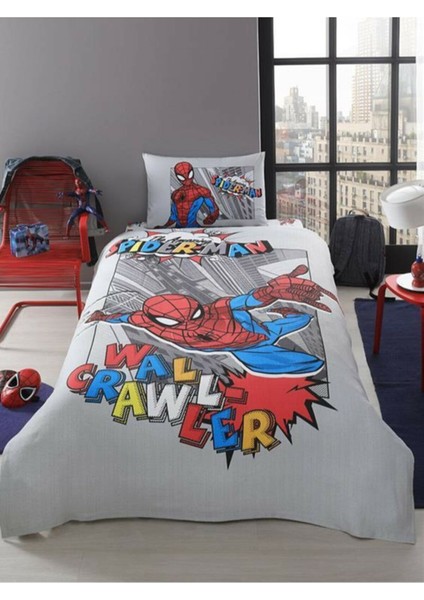 Spiderman Wall Crawler Lisanslı Tek Kişilik Nevresim Takımı