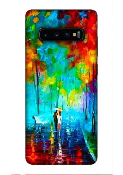 Samsung Galaxy S10 Plus Kılıf Baskılı Desenli Silikon Kılıf A++-7036