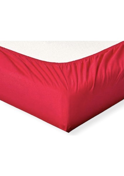 Pamuklu Bebek ve Çocuk Lastikli Çarşaf Kırmızı 70x180 cm
