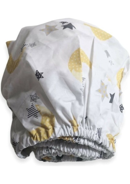 Pamuklu Bebek ve Çocuk Lastikli Çarşaf Sarı Hilal 70x170 cm