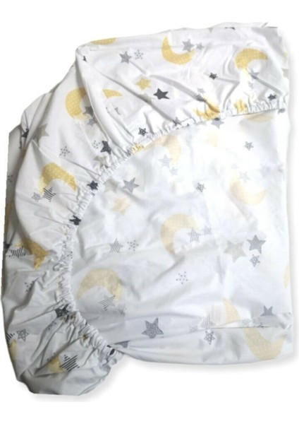 Pamuklu Bebek ve Çocuk Lastikli Çarşaf Sarı Hilal 70x170 cm fiyatları