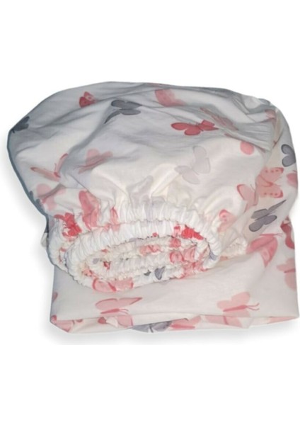 Pamuklu Bebek ve Çocuk Lastikli Çarşaf Kelebekli 90x200 cm fiyatları