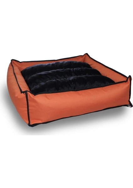 Yıkanabilir Turuncu Köpek Kedi Minderi ve Yatağı Büyük Irklar Için Fermuarlı 90X100 cm