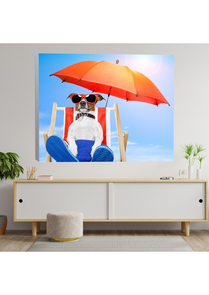 Güneşlenen Köpek Temalı Kanvas Tablo