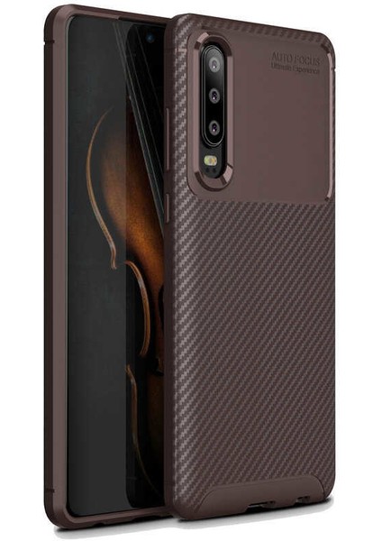 Huawei P30 Kılıf Zore Negro Antişok Karbon Silikon