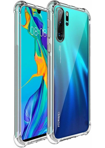 Huawei P30 Pro Kılıf Kenar Korumalı Şeffaf Antişok Silikon