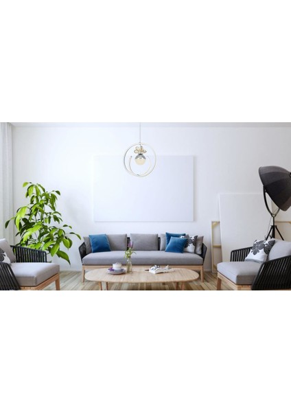 2438-1 Krom LED Avize(Beyaz Işık -Sarı Işık - Gün Işığı)