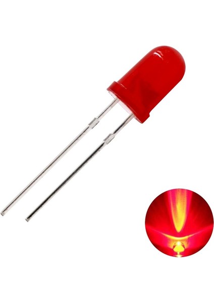 LED 5mm Kırmızı Difused 100 Adet