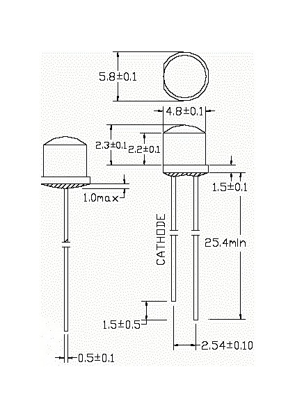 LED 4.8mm Mantar Mavi Şeffaf (100 Adet)