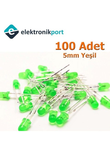 LED 5mm Yeşil Difused 100 Adet