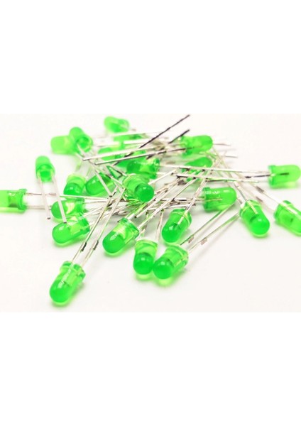 LED 5mm Yeşil Difused 10 Adet