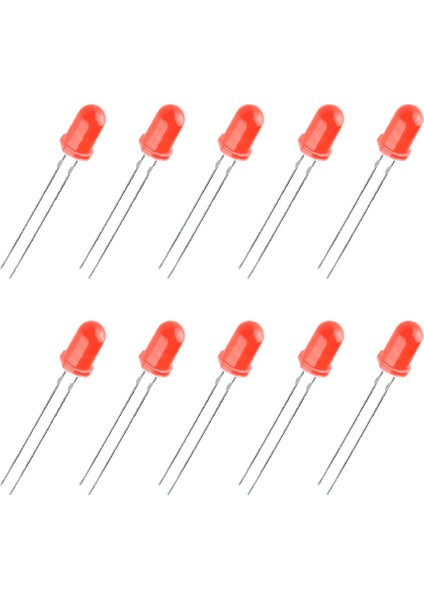 LED 5mm Kırmızı Difused 10 Adet
