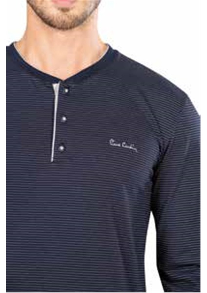 5656 Uzun Kollu Pamuklu Erkek Pijama Takımı-Lacivert fiyatları