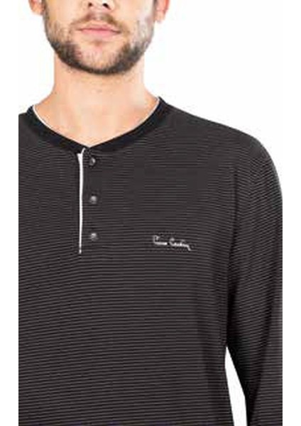 5656 Uzun Kollu Pamuklu Erkek Pijama Takımı-Siyah fiyatları