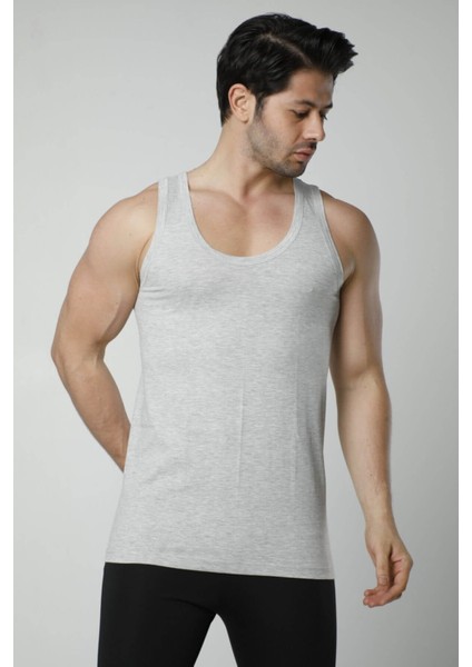 500 6'lı Ribana %100 Pamuk Askılı Erkek Atlet - Gri modelleri