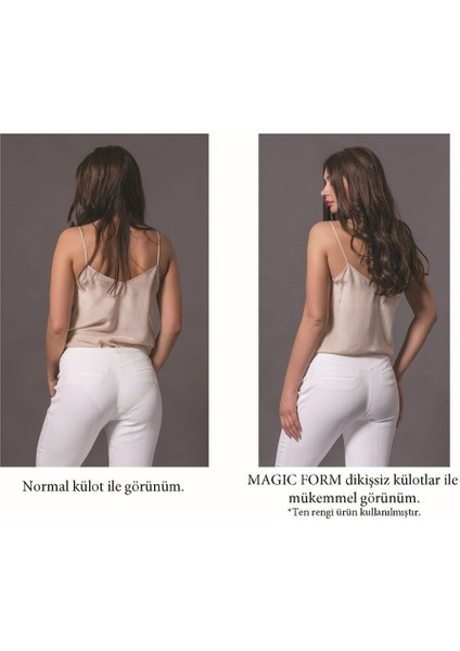 747 Seamfree Kumaşlı Dikişiz Şort Külot - Ten