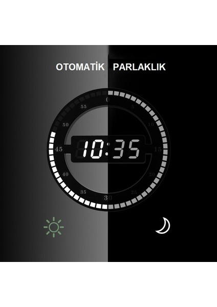 3d Led Dijital Elektronik Modern Duvar Ve Masa Saati Tarih Derece