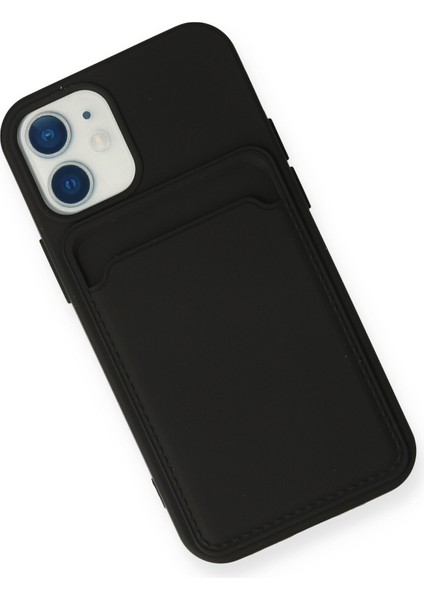 iPhone 12 Kılıf Kartvizitli Silikon Kelvin - Siyah modelleri
