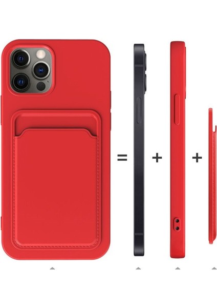 iPhone 8 Plus Kılıf Kartvizitli Silikon Kelvin - Bordo