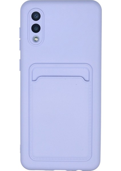 Samsung Galaxy A02 Kılıf Kartvizitli Silikon Kelvin - Lila