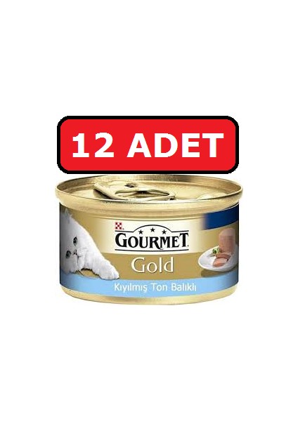 Gourmet Gold Kıyılmış Ton Balıklı Kedi Konservesi 85 gr 12 Adet Yaş Mama