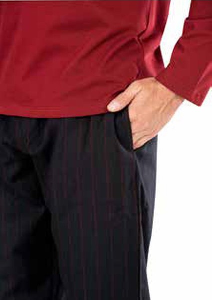 5477 Uzun Kollu Pamuklu Erkek Pijama Takımı-Burgonya fiyatları