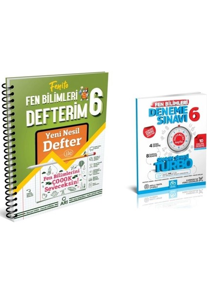 6.Sınıf Fen Bilimleri Defter ve Turbo Fen Deneme