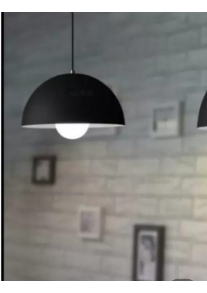 retro,modern mutfak,oda cafe,oteller için siyah 1xe27 metal sarkıt avize çap:30cm
