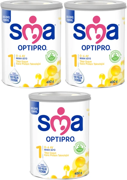 Sma Optipro Probiyotik 1 Bebek Sütü 400 gr x 3 Adet