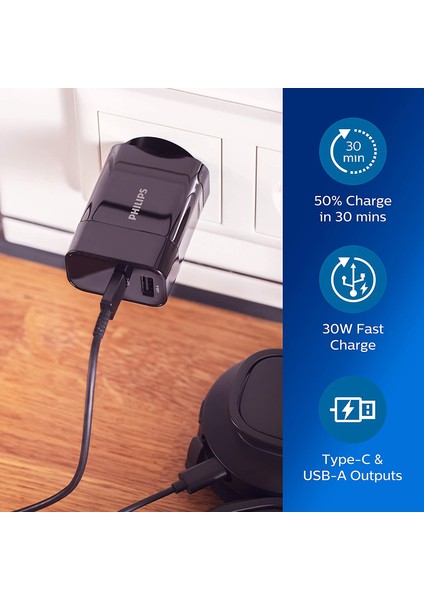 Type-C / Usb-A 30W Pd 3.0 Hızlı Şarj Cihazı Şarj Adaptörü fiyatları