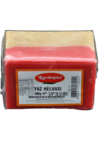 Kardeşler Yaz Helvası 900 G