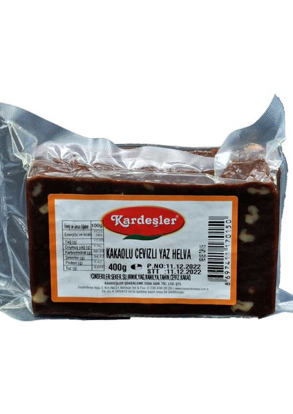 Kardeşler Cevizli Kakaolu Yaz Helvası 400 G